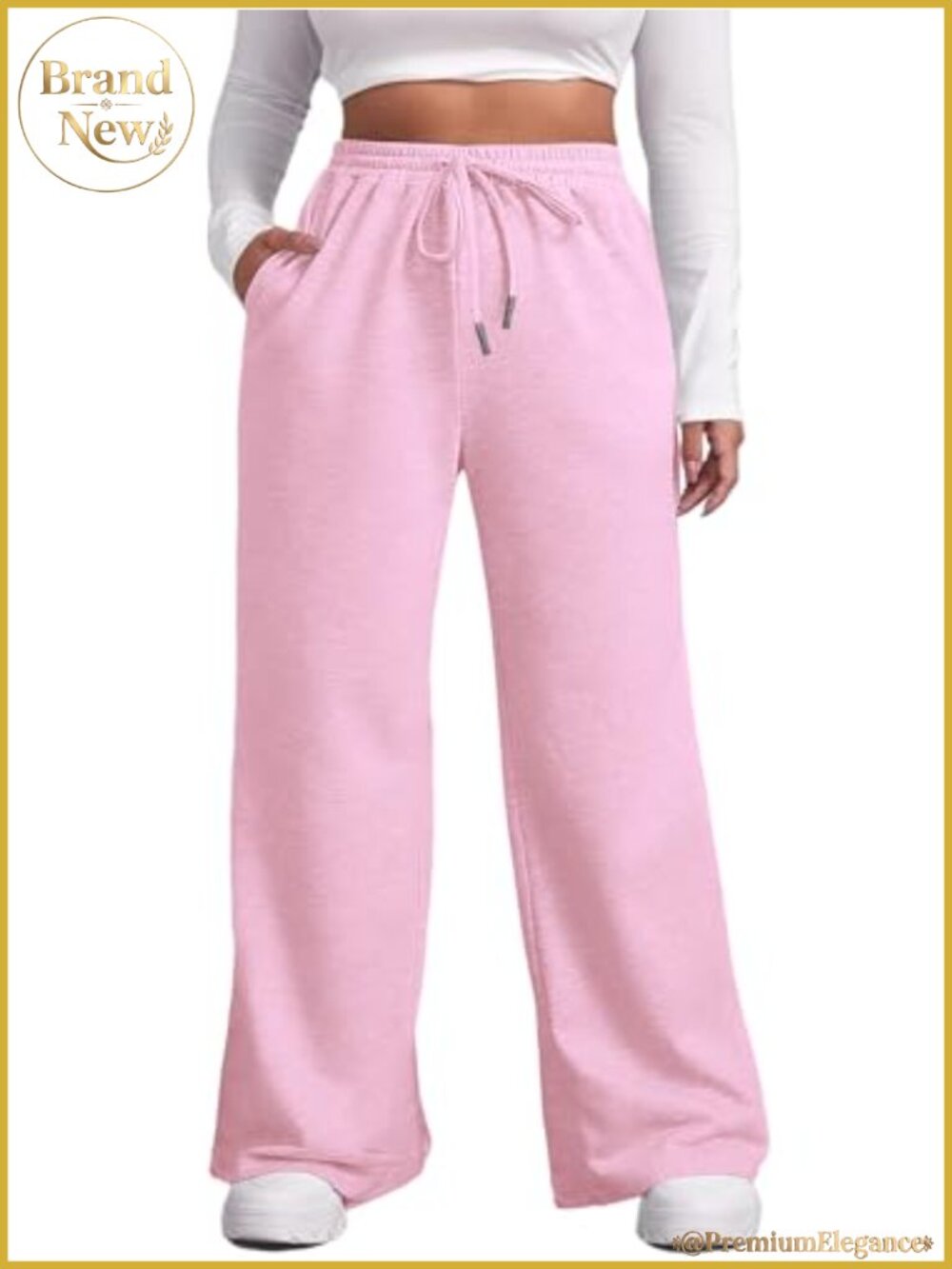 Plus Size Wide Leg Sweatpants with Pockets - Lounge & Workout